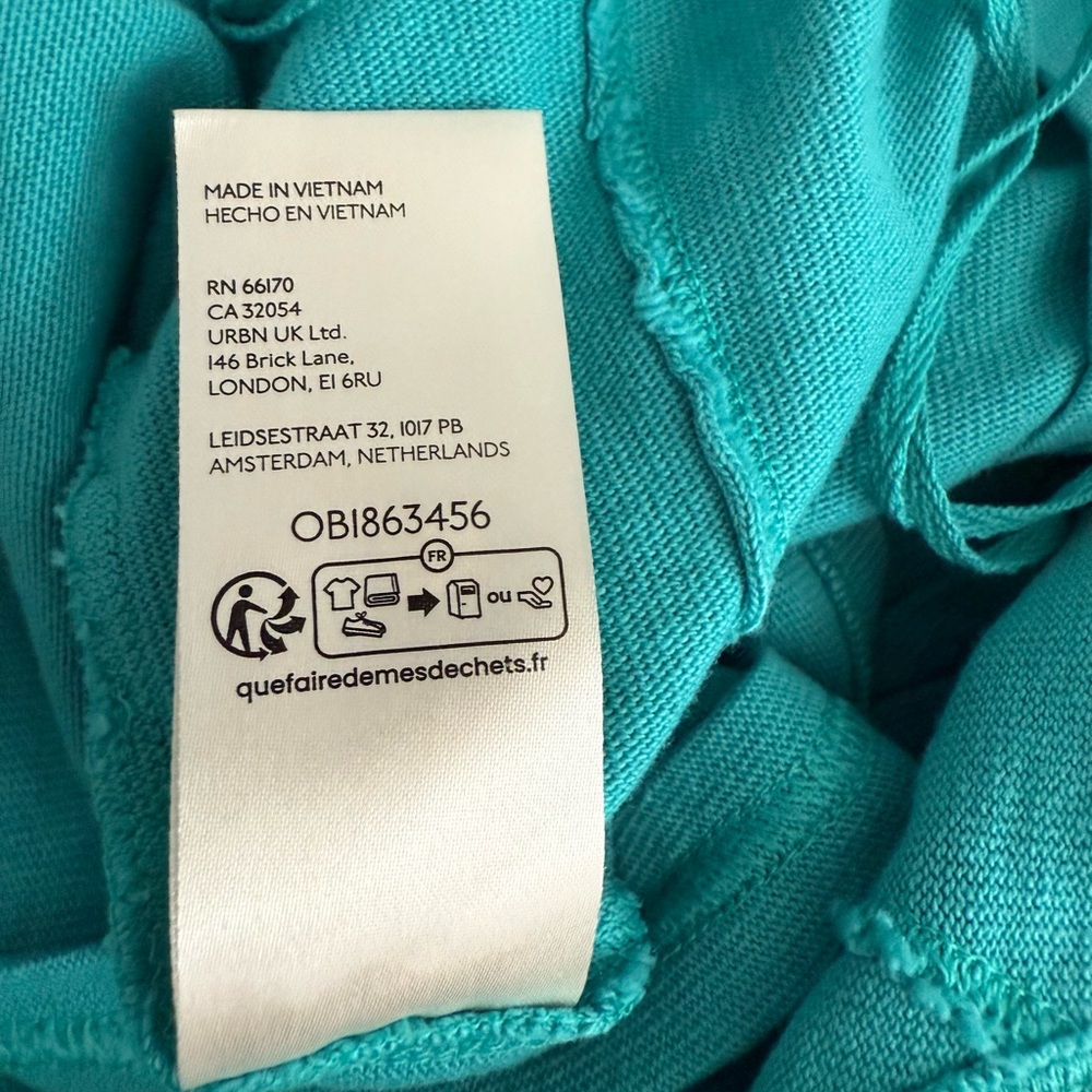 Free People Women's Cropped Top Turquoise Size L - Picture 9 of 10